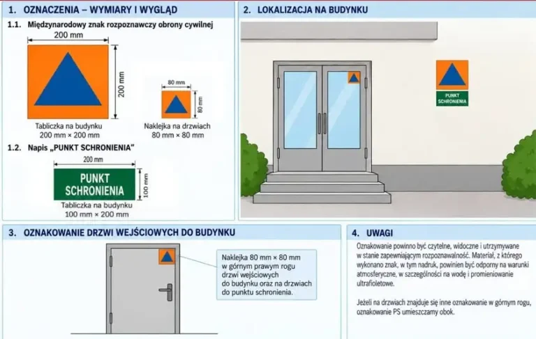 Jak prawidłowo oznakować punkt schronienia? Nowe wytyczne dla budynków