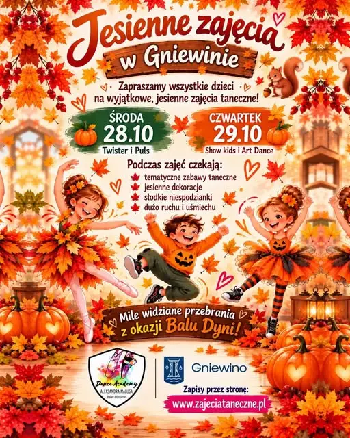 Bal Dyni w Gniewinie – jesienne szaleństwo taneczne dla najmłodszych