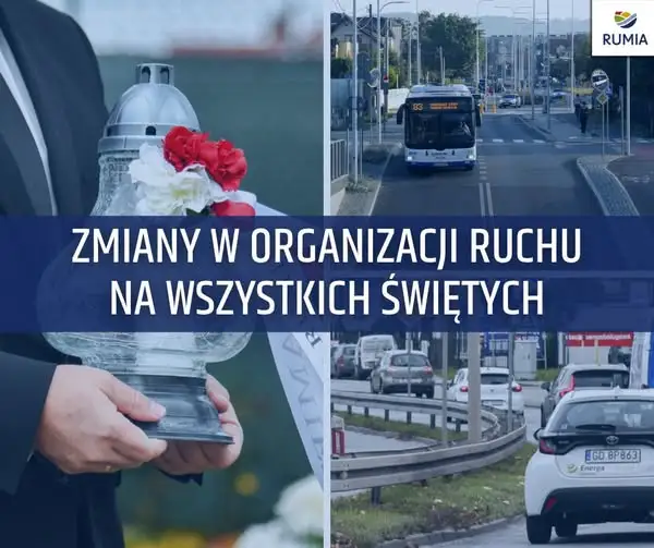 Rumia: zmiany w organizacji ruchu przy cmentarzach od 31 października do 2 listopada
