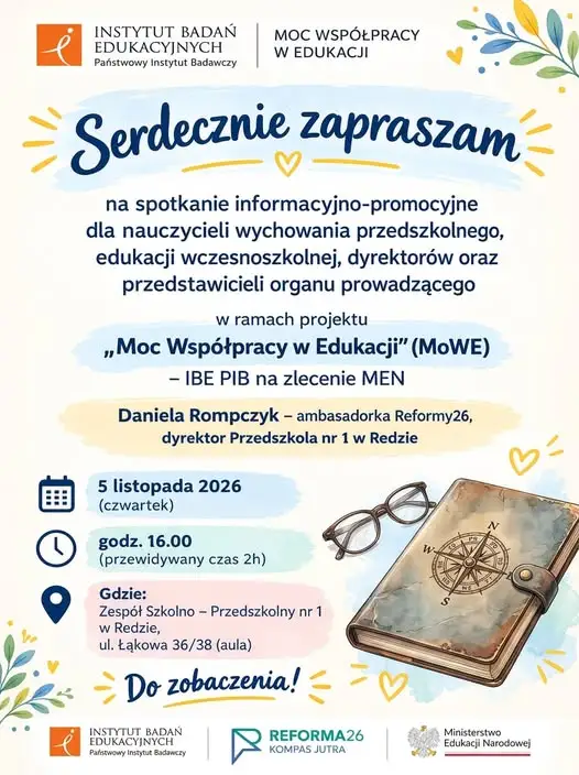 Reda: spotkanie o Reformie26 „Kompas Jutra” dla nauczycieli przedszkoli i edukacji wczesnoszkolnej
