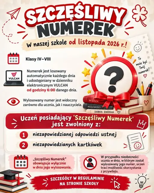 Szczęśliwy Numerek – nowy regulamin w szkole w Pobłociu