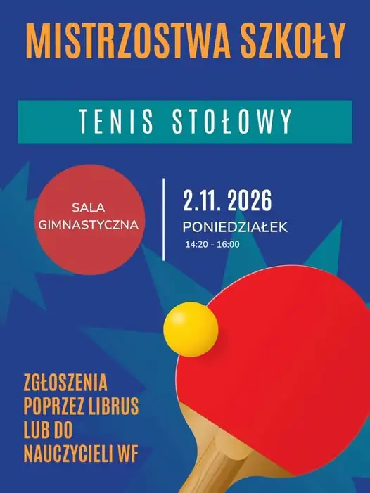 Mistrzostwa szkoły w tenisie stołowym w Środzie – zapisy do 2 listopada