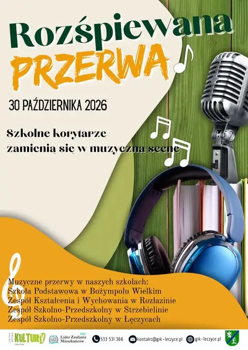 „Rozśpiewana przerwa” wraca do szkół Gminy Łęczyce – muzyka zamiast dzwonka